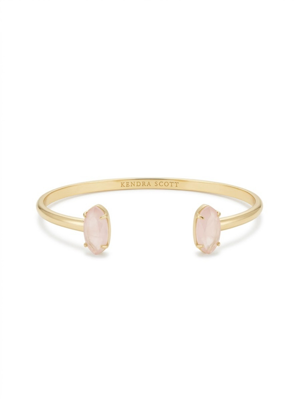 Kendra Scott • 14K Gold Over Brass Cuff Bracelet Rose Quartz